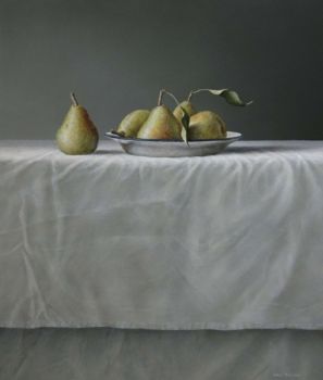 Pears On Enamel Plate